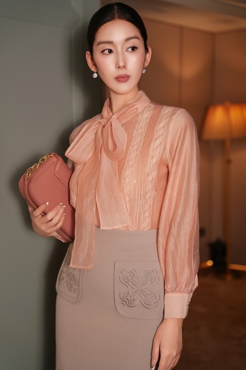 Sixdo Pink Organza Blouse